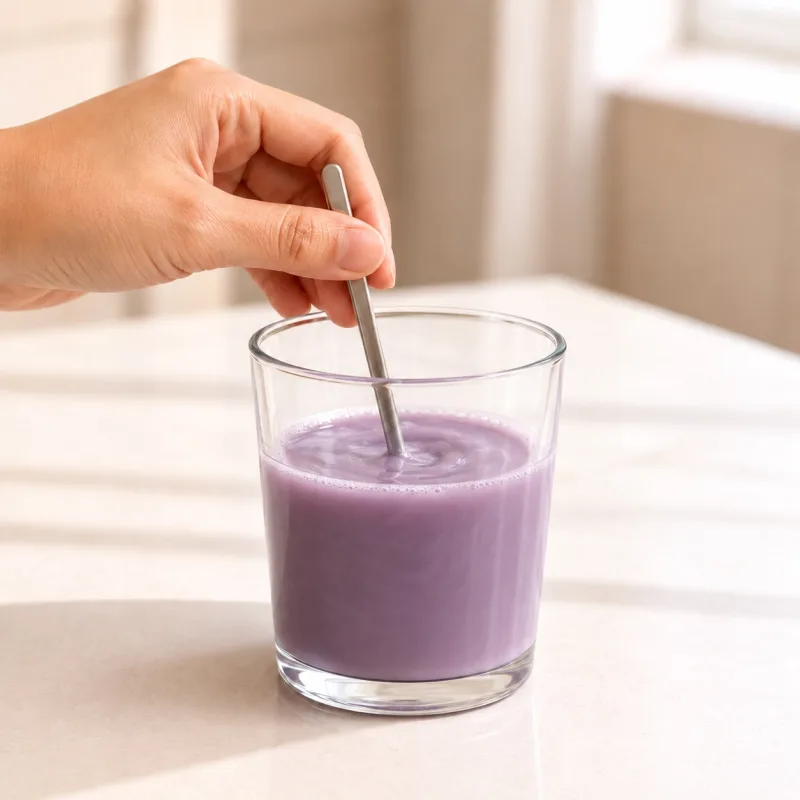 Stirring the prepared MenoLuv drink